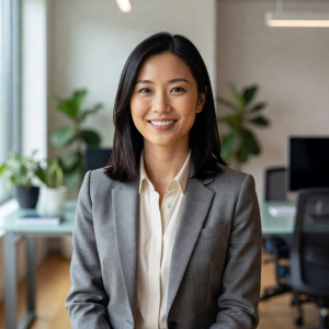 Emily Chen, founder of noribouncerelay.fun, smiling warmly